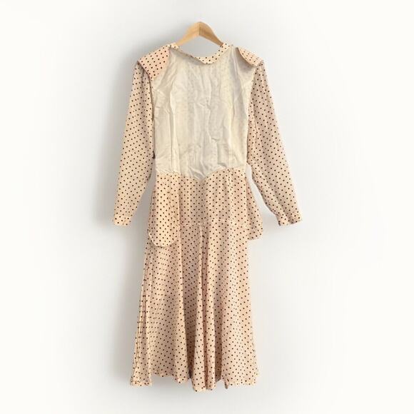 NWT 1980s Neiman Marcus Silk Polka Dot Dress Hong Kong ~ Size 6 ~ Tiered Ruffle - Picture 10 of 10